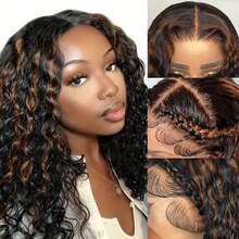 30 Inch Highlight Ombre Lace Front Wig Human Hair Pre Plucked 1B/30 Black Brown 13x4 HD Lace Frontal Wigs Human Hair Deep Wave Honey Blonde Human Hair Wigs - Bắt nguồn từ & Ombre - Xem 8