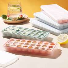 1 Piece Of Pink 21 Grid Ice Cube Mold, Creative Heart-Shaped Ice Cube Ice Making Mold, Household Soft Silicone Ice Storage Box - Pink - View 5