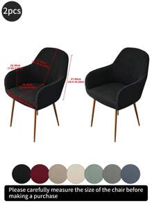 1 件卡其色纯色提花条纹弧形，经典简约设计，高弹性防尘可拆卸可洗全罩椅套，适用于酒店、客厅、书房、餐厅、日常使用，米色、黑色、秋季装饰、房间装饰、返校、学校用品 - 彩色 - 查看 25