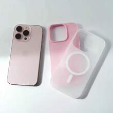 Large Hole Magnetic Light Beige Matte Protective Case For IPhone 16 Pro Max, New Design IPhone 15 Pro Max Shockproof Ultra-Thin Magsafe Phone Case, Simple Pink Full Coverage Hard Case For IPhone 14 Pro Max, High-End Texture IPhone 11 Protective Cover - 藍色 - 查看 3