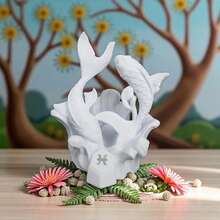Decoração Enfeites Presente Signo Peixes Decorativo Zodíaco Presente Peixe - Branco - Visão 7