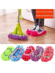 万圣节学校季节可重复使用的拖把拖鞋，用于地板清洁，超细纤维防尘拖把袜，适合女性、男性、家庭、办公室、浴室、厨房