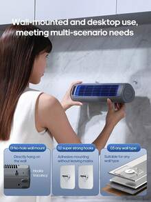 kinscoter 1个2000mAh可充电多功能桌面风扇，可壁挂安装，可充电便携式桌面塔式风扇，电动桌面风扇，适用于海滩、旅行、户外、厨房、露营等场合的降温