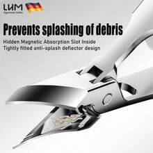 Cortador de Unha Encravada Bico de Águia com Abertura de Mandíbula Larga Biselada, Cortador de Unhas dos Pés com Lâmina Curva Inclinada do Podologista