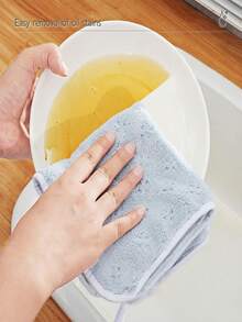 2 Pcs 30*30cm Thick Coral Velvet Cloth, Strong Water Absorption No Linting, Multifunctional Cloth, Easy Cleaning And Degreasing, Reusable And Washable, For Bathroom Kitchen Living Room, Soft And Skin-Friendly