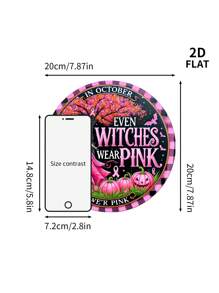 1 Stück 2D flach, Heimdekoration, Wanddekoration. Feiertags-Dekoration, Halloween-Dekorations-Schild, Hexe mit rosa Erkennungszeichen. Vintage-Stil, Holz-Wanddekoration-Schild, Geschenk für Freunde, Wandkunst, dekorative Plakette