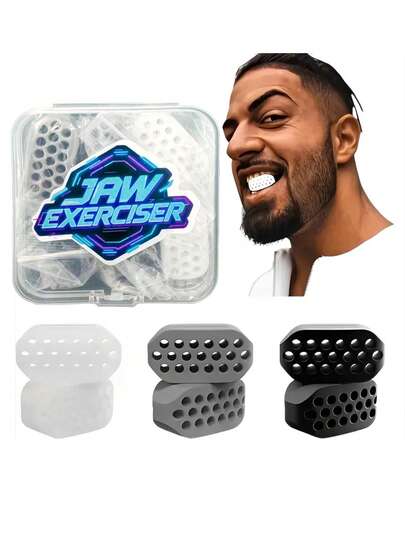 下颌线训练器，雕琢球训练器，面部锻炼器，提拉健身器，颈部塑形和双下巴锻炼器，雕塑紧致下颌线，男女通用，美容，护肤，水疗，自我护理，护肤工具，面部护理，美容用品，按摩，面部按摩工具，面部滚轮