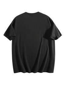 Camiseta de Fe Religiosa para Hombres - Impresión Inspiradora "La Bendición de Dios, el Amor de Jesús, la Guía del Espíritu Santo", Camiseta de Manga Corta de Cuello Redondo 100% Algodón, Ropa Cómoda para Uso Diario al Aire Libre en Primavera y Verano, Ropa Casual Diaria - Negro - Ver 3