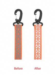 1个/2个反光钥匙扣，夜间高可见度，耐用双面织带，适合户外运动、跑步、骑行