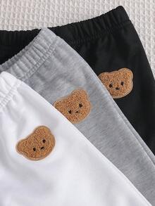 2pcs Baby Boy/Girl Casual Cute Cartoon Bear Embroidered Patch Sweatshirt And Pants Set, Comfortable - Multicolor - View 7