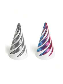 3Pcs Multi-Size Reversible Spiral Cone 3D Printed Anxiety Relief Fidget Toy,Decompression 3D Printed Double-Sided Spiral Cone - Colorful Gradient Structure, 1/2/5/10/20Pcs,Suitable As Halloween And Christmas Gifts, Metal Fiber Structure,Fidget Toys,Fidget,Sensory Toys
