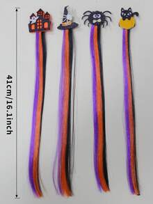 Adorable conjunto de accesorios para el cabello con temática de Halloween - Incluye diseños de castillo, sombrero de bruja, araña, gato negro y calabaza en un esquema de colores morado, naranja y negro. Ya sea para una fiesta o para ir a pedir dulces, ¡este conjunto te convertirá en la estrella del espectáculo!