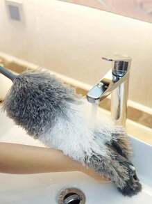 1 pieza Plumero extensible de microfibra súper con mango de acero inoxidable y varilla telescópica, cepillo de limpieza de polvo de fibra para el hogar, plumero retráctil, ideal para limpiar techos, ventiladores y muebles, para uso doméstico