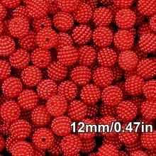 12mm Cuentas de bola de mora, cuentas sueltas redondas de plástico ABS de color mezclado tipo caramelo para hacer joyas y manualidades - bolas de arándano - Ver 16