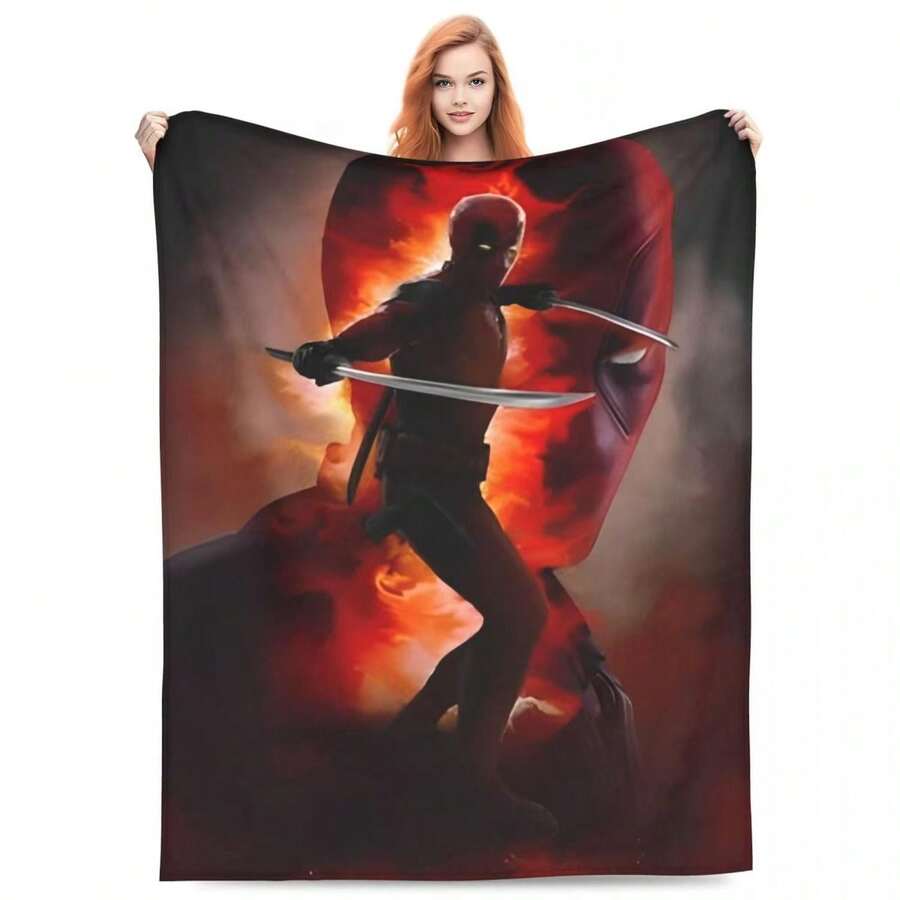 Deadpool & Wolverine Blanket Quality Spring Airplane Travel Couch Chair Sofa Bed Graphic Bedspread - 白色 - 查看 1