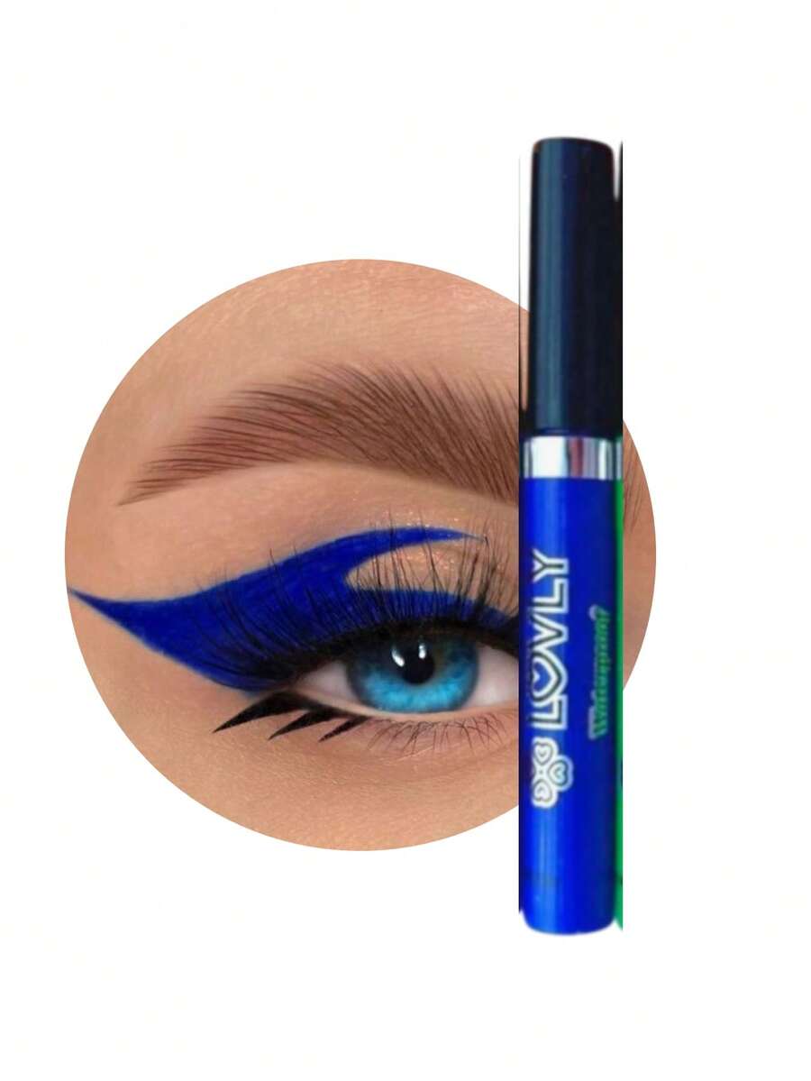 Delineadores neón Lovly, colores fluorescentes y vibrantes, fórmula cremosa fácil de aplicar, alta duración, ideal para looks originales. - Azul - Ver 1