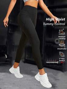 Women's High Waisted Booty Lifting Leggings With Pockets - Sculpting Seamless Tummy Control Gym Yoga Workout Pants, Squat Proof Comfy Athletic Tights For Running Daily Wear