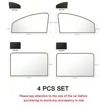 2/4pcs New Summer Car Sun Shade, Strong Magnetic Full Blackout Sunshade, Magnetic Adsorption Non-Transparent Sun Visor, Car Accessories - A - View 4