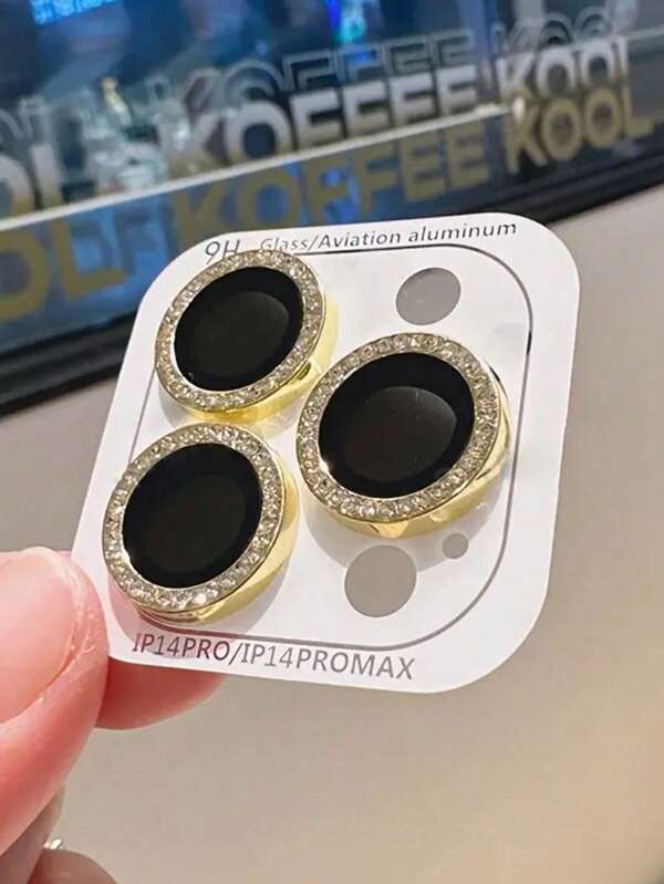 1 set Étui de protection à lentille diamant brillant pour iPhone 16 15 14 13 12 11 Pro Max