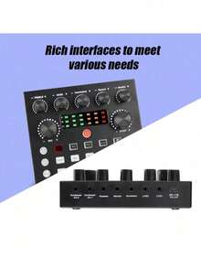 Equipo para podcast BM800, incluye interfaz de audio V8s y micrófono de condensador cardioide, adecuado para portátil, vlog, transmisión en vivo y estudio de grabación - Negro y dorado - Ver 3