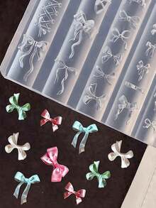 1pc 3D Butterfly Shaped Silicone Nail Mold, Self-Adhesive DIY Nail Mold, Nail Salon Accessories & Tools, Unscented Nail Decoration, Suitable For Women And Girls - White - View 2