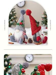 1pc Christmas Decoration, American Country Style Faceless Old Man Figurine, Gnome Sitting Desk Decor, High-Quality Male & Female Hat Wearing Doll, Detailed & Textured Material Home Decor Christmas Decorations Room Decor