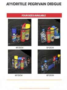 Universal And Practical Auto Organizer Seat Back Bag Back Rear Mesh Trunk Seat Elastic String Net Magic Sticker Car Universal Storage Bag Pocket Gifts For Women