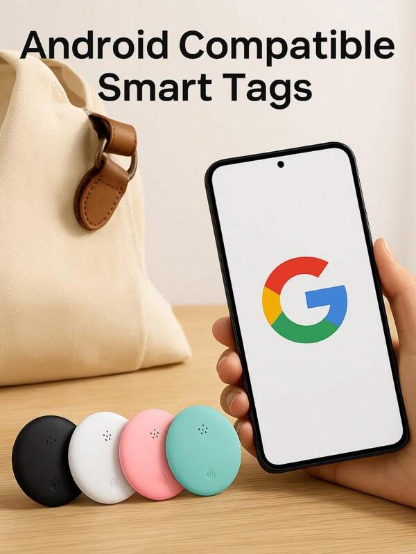 New Tag Smart Bluetooth Tracker Compatible With Google Android Air Fits Google Find My Device, Smart Tag Key Finder GPS Item Locator For Keys, Bags, Luggage, Pets, Key Finder, Wallet, IP67 Waterproof, Replaceable Battery Back To School Gift