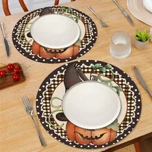 2pcs/4pcs/6pcs Pumpkin Face Pattern Silicone Coasters, Home Decor, Suitable For Halloween, Can Be Used As Halloween Gift, Halloween Decoration, Applicable To Dining Table, Coffee Bar, All Season Decoration, Washable Placemats, Room Decor, Coasters, Drink Mats, Drain Mats, Kitchen Dining Table Mats, Indoor/Outdoor Party Decoration, Home Decor, Ideal Gift
