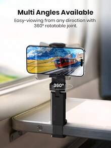 Kẹp giữ điện thoại máy bay có thể điều chỉnh - Giá đỡ điện thoại du lịch xoay 360°, phù hợp với bàn khay, giá đỡ xem rảnh tay cho máy bay, ô tô, văn phòng và nhà, phụ kiện điện thoại gấp gọn nhỏ gọn - Nhiều màu - Xem 5