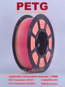 MXLX PETG 3D Printer Filament, 1.75mm, 1kg (2.2 Lbs), High-Precision, Strong, Odorless, Fluid, Moisture-Resistant 3D Printing Filament, Available In A Variety Of Rainbow Colors.