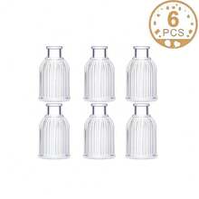 1/2/4/6 件玻璃花瓶，用于中心装饰，透明小号迷你花瓶套装，婚礼派对装饰 - 2.95 可爱散装桌面中心装饰，适用于现代波西米亚风新娘送礼会花店装饰（50 毫升）