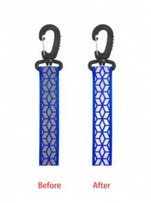 1个/2个反光钥匙扣，夜间高可见度，耐用双面织带，适合户外运动、跑步、骑行