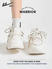 WARRIOR Warrior Comfortable Street Style Chunky Shoes For WomenSpring And SummerLightweight Comfortable Breathable Running Shoes Modest Style Casual Yet Sleek Sneakers Applicable Throughout The Year Wear-Resisting All-Day Wear Training Sneakers Little White Shoes