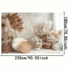 1pc Boho Style Brown Background Banner, Polyester Material, Suitable For Bathing Parties, Birthdays, The Perfect Birthday Gift, Multi-Size Selection, Party Photo Background, Easy To Hang, Perfect For Indoor/Outdoor Celebrations, Birthday Parties, Holiday Decorations, Indoor And Outdoor Garden Decorations - Multicolor-2 - View 6