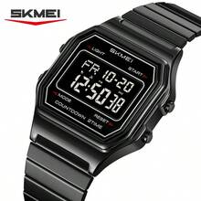 Skmei SKMEI 2465 Luxury Man Digital Watch Clear Stainless Steel Band Rectangle Digital Display Small Business Wristwatch