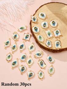 2/15/20/30/50 piezas Colgante al azar de corazón/mariposa/luna/ojo malvado de colores múltiples, apto para hacer joyas DIY de collares, pulseras, pendientes, llaveros, cadenas de teléfono, regalo de pareja