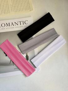 4 pezzi/set Fascia per capelli versatile tinta unita, adatta per uso casual, sportivo e scolastico per donne, accessori per capelli alla moda, fasce per capelli per donne, scuola, università