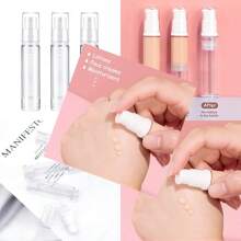 BlingKingdom 3pcs Empty Airless Pump Bottle Refillable Clear Travel Lotion Pump Containers Vacuum Cosmetic Container Vacuum Press Pump Bottles For DIY Foundation Gel Essence Moisturiser 10Ml