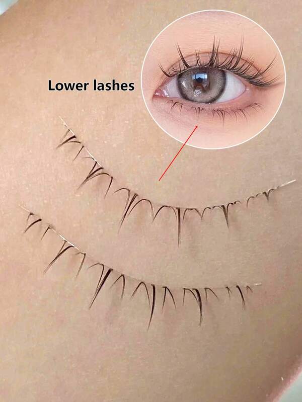 5 Pairs Bottom Eyelashes Lower False Lashes Transparent Stem Natural Look Manga Eyelashes Japanese Makeup Anime False Eyelashes Makeup Tool Strip Lashes, Lashes, Eyelashes, Fake Lashes
