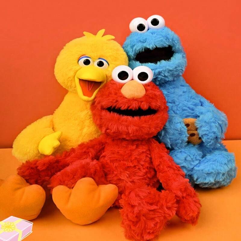 Sesame Street 芝麻街官方毛绒玩具（随机角色 - 大鸟/艾摩/饼干怪兽）16 英寸填充动物安慰毛绒娃娃作为 3 岁及以上儿童的生日礼物