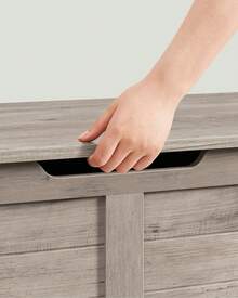 VASAGLE Storage Chest, Storage Bench, Blanket Box With 2 Hinges, Shoe Storage Bench, Farmhouse Style, 40 X 100 X 46 Cm, For Hallway, Bedroom, Living Room,Grey