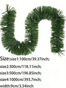 1 buc ghirlandă artificială de pin, decor, poate fi tăiată și făcută manual, plantă verde artificială pentru petrecere de Crăciun, brad de Crăciun, nuntă, petrecere de ziua de naștere, scări, șemineu, verandă, grădină, sufragerie, decorare interioară