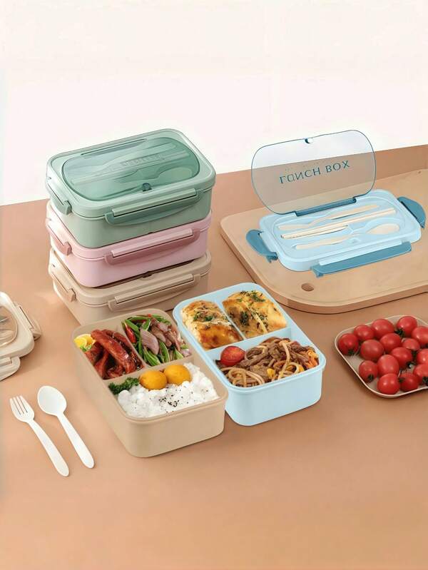 1pc Large 5-Compartment Bento Lunch Box, Insulated Food Container Suitable For Picnic And Work