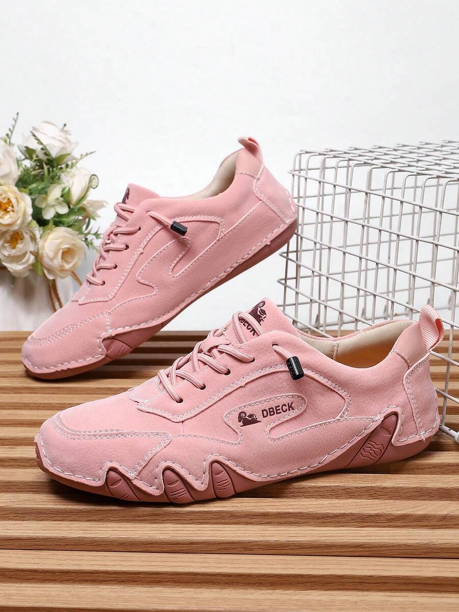 LDECK Zapatillas casuales para mujer, zapatos rosas para mujer, zapatos deportivos casuales lindos para mujer, zapatos elegantes, sencillos y atractivos para mujer, zapatos de contraste de color, ligeros y cómodos, adecuados para deportes, nuevos zapatos de mujer tallas 35 36 37 38 39 40 42 43 44, zapatos de punta redonda, de poca profundidad, de corte bajo, con cordones, zapatos planos para mujer, zapatos de entrenamiento alemanes, casuales, elegantes, universitarios, conservadores, románticos, sencillos, lindos, para deportes, vacaciones, salidas, al aire libre, personalizados, de moda, de estilo moderno, zapatos diarios para damas, zapatos de viaje, zapatos deportivos, zapatos para correr, zapatos para ir al trabajo, zapatos planos para mujer, zapatillas deportivas para mujer, zapatos blancos, grises, marrones, color albaricoque, rosas