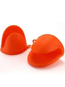 2pcs/Set Silicone Oven Glove & Pot Holder Set, Heat-Resistant Kitchen Gloves & Mini Pot Handle Cover For Cooking And Baking, Kitchen Stuff Camping Camping Stuff - Multicolor - View 18