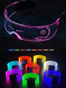 1pc  Led Light Up Glasses With Adjustable Color For Music Festival, Edm, Party Decoration