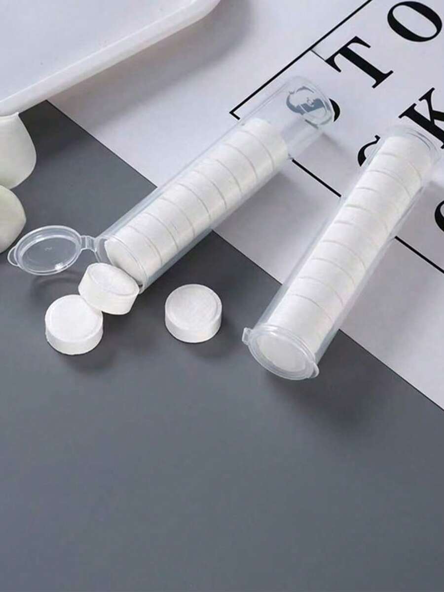 每盒 30/20/10 条便携式一次性压缩毛巾 - 非常适合美容工具、卸妆、面部清洁、户外旅行和徒步旅行以及日常家居使用 - 白色 - 查看 1