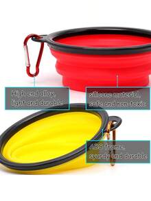 Portable Pet Travel Bowl - Collapsible Dog & Cat Food/Water Dish With Carabiner (1-Piece) - 隨機顏色 - 查看 5