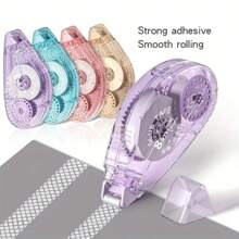 1/4 包双面胶带滚筒、剪贴簿用品、工艺品用胶带滚筒、剪贴簿用双面胶带滚轴、家庭学校办公室日记用品（0.31 英寸 X 26.25 英尺）/（0.23 英寸 X 19.69 英尺） - 彩色 - 查看 1